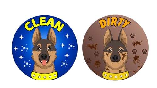 Dog 3.5" Dishwasher Clean/Dirty Magnet Sign, German Shepherd