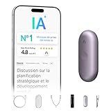 Plaud NotePin S Enregistreur Vocal IA avec Bouton Tactile Prise de Notes IA Transcription Résumé IA Dictaphone Enregistreur Numérique pour Réunions et Interviews avec 4 Accessoires Violet