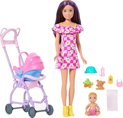 Barbie Skipper Babysitters Inc. Conjunto con muñeca Morena, muñeca Rubia, Cochecito con Sillita de Coche Desmontable y 7 Accesorios, JJB42 | Ya disponible en tu tienda friki favorita! En mundofriki.es! Barbie Skipper Babysitters Inc. Conjunto con muñeca Morena, muñeca Rubia, Cochecito con Sillita de Coche Desmontable y 7 Accesorios, JJB42 | Ya disponible en tu tienda friki favorita! En mundofriki.es!