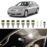 XFLHEHD 12Pcs G37 Interior Lights Kit Fits for Infiniti G35 G37 Sedan 2007 2008 2009 2010 2011 2012 2013 2014 Replacement Package + Install Tool