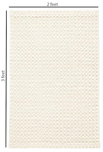 The Knitted Co. Handwoven Wool Doormat, Ivory #TOP30