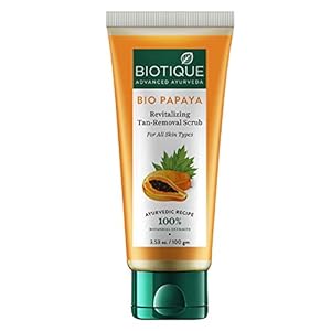 Biotique Papaya Tan Removal Brightening & Reviatalizing Face Scrub For All Skin Types, 100g