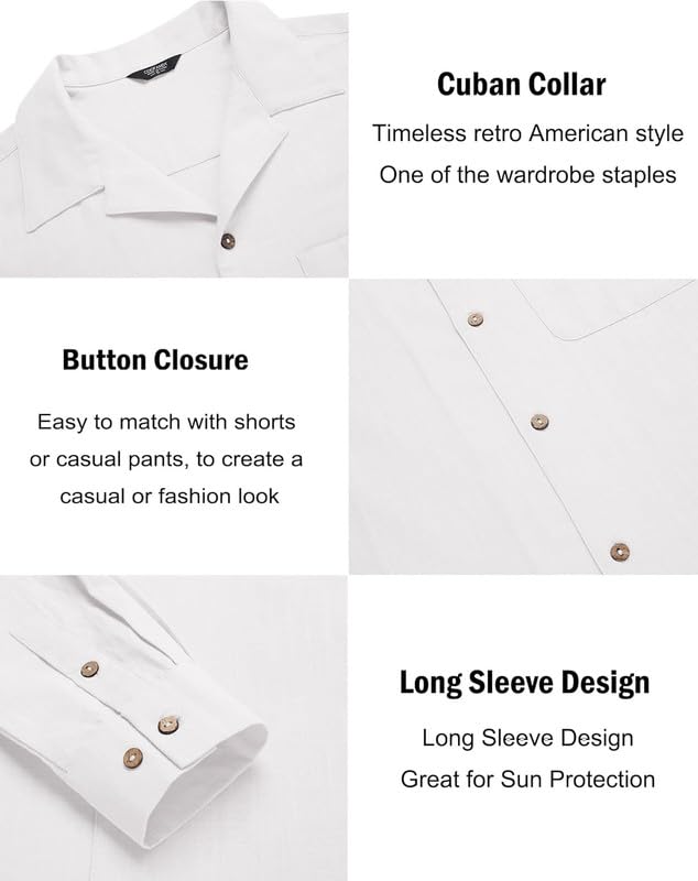 Image of Combo of Men's Casual Cotton Blend Shirt || Long Sleeve Button Down with Spread Collar | Lightweight Breathable Fabric | Stylish Solid Shirt for Beach, Office & Everyday Wear Pack of 2