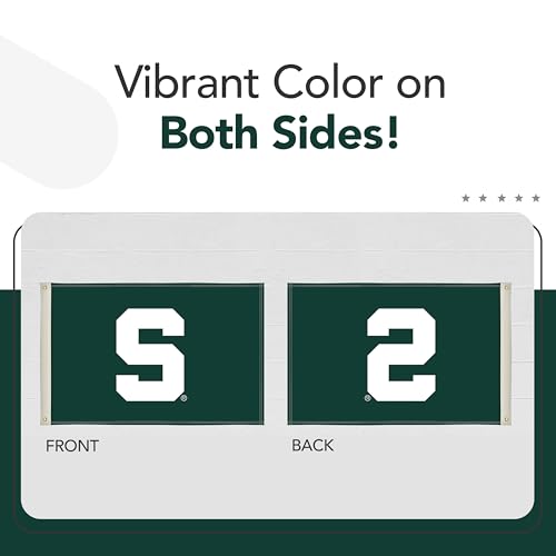 Michigan State Spartans College Sports Printed Flag - NCAA Licensed - Nylon - School Banner (Green, White) (2' x 3') by Victory Corps - Image 3
