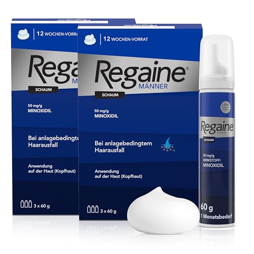 REGAINE Männer Schaum: 6-Monats-Vorrat mit 50 mg/g Minoxidil, regt das Haarwachstum an und stoppt Haarausfall bei Männern, 6 x 60 g