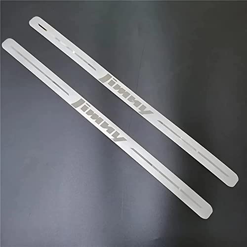 4 Pièces Protection de seuil de Porte en acier inoxydable pour Suzuki Jimny JB64W 2019-2021, Anti Rayures RéSistante à l'usure Voiture Seuil Porte Plaques, avec Logo Cover