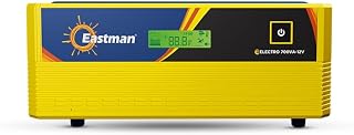 Eastman Electro 900VA/12V Square Wave Inverter LCM Display Zero Volt Charging Peak Load Peak Output 36-Month Warranty Compatible with Tubular, Flat Plate, SMF Batteries