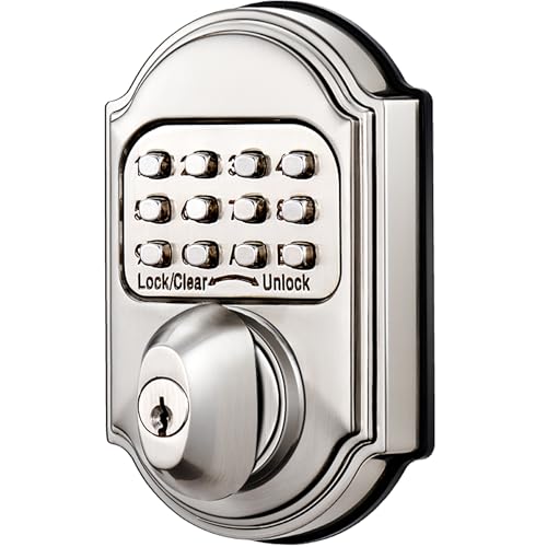 Keyless Entry Keypad Deadbolt Door Lock, Zinc Alloy Sabbath Lock Commercial Grade 1 Rekeyable 100% Mechanical Shabbos Lock- No Risk of Low Power, Compatible W/ SC1 Keyways