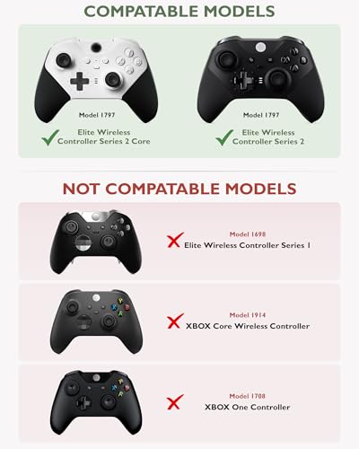 Image of Accessories for Xbox Elite Controller Series 2 Core, 9 in 1 Replacement Component Set Includes 4 Paddles, 4 Metal Thumbsticks, and 1 D-Pad (Pink)