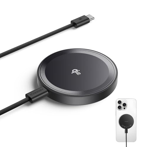 THREEKEY Chargeur sans fil Qi2 compatible Noir, Noir, CHARGING_ADAPTER, 1461032031, USB-C, Téléphones cellulaires, Tablettes, Autres appareils compatibles avec USB Type C ou Qi