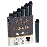 PARKER パーカー クインク ミニカートリッジインク 6本セット ブラック 水性 正規輸入品 1950407