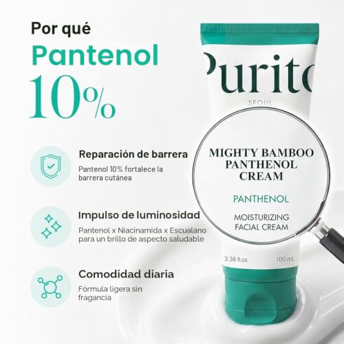 Miniatura 3 de Purito Post-Acne Moisturizer, Recovery Glow Boost, Silicone-Free, Non-Comedogenic, Vegan, Korean Skincare, Mighty Bamboo Panthenol Cream, 3.38 Fl Oz 100ml