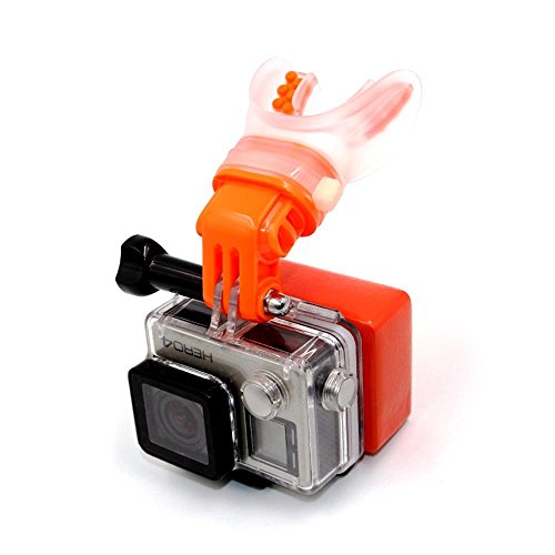 TELESIN Surf Mouth Mount Skating Shoot Dummy Bite Mount Mouthpiece Holder Adapter for GoPro Hero 2018/7/6/5/4/3, Session, Fusion, YI 4K/4K+, MI LITE, SJCAM, Polaroid and other Cameras (Orange)
