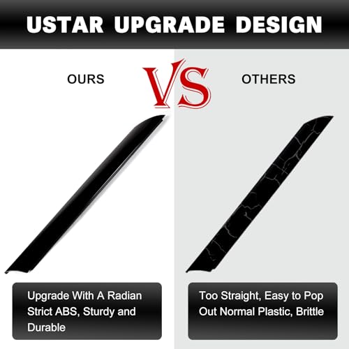 Windshield Pillar Trim Exterior Molding Pair Front Right Passenger and Left Driver Side Compatible with 2014-2019 Kia Soul 86170-B2000 86180-B2000 Kia Soul Windshield A-Pillar Trim by USTAR - Image 5
