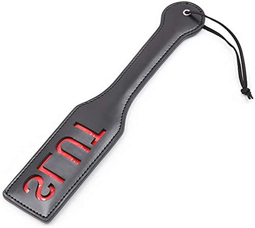 Tyufgt6u Pagaie en cuir avec slut noir arrondi La ligne en cuir batte les démangeaisons pour augmenter les sensations Cover