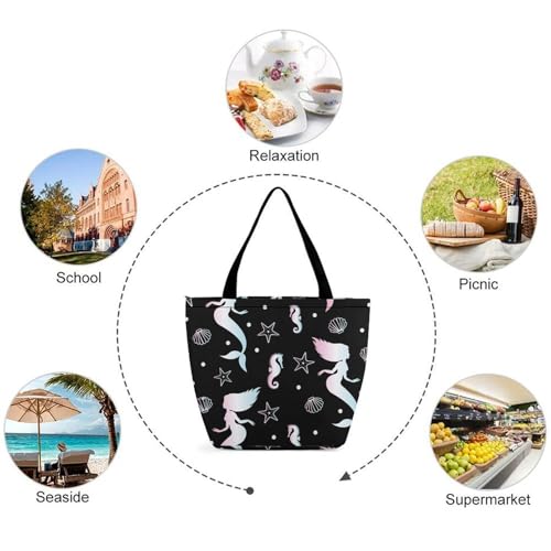 Sac à main sirène et hippocampe grand format original