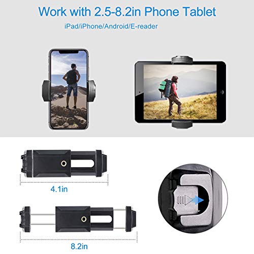 Tripod for iPhone and Android Cellphone,54-inch Premium Flexible Phone tripod with 14-inch Adjustable Gooseneck, Cellphone Phone Tablet Stand Holder,Upgrade Ball Head and Carrying Bag - Thumbnail 4