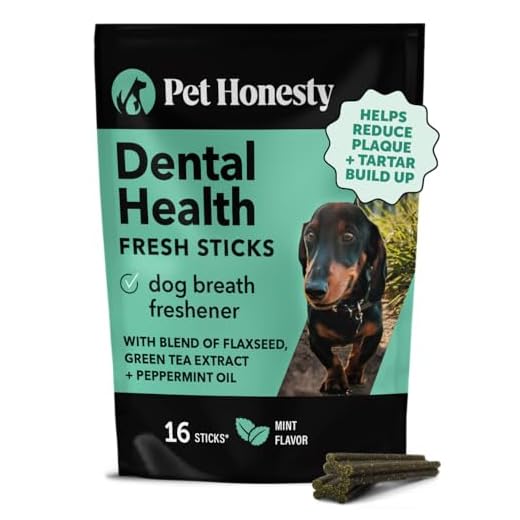 Dental Health Fresh Sticks - Oral Hygiene Dental Stick for Dogs - Dog Chews - Freshen Dog Breath, Reduce Plaque + Tartar - 16 Sticks