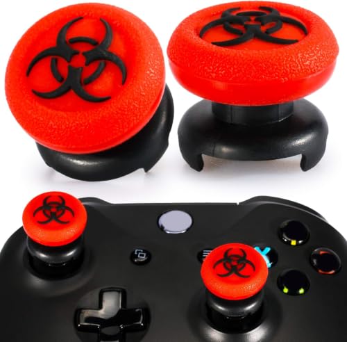 Image of FPS Thumbstick Extender & 3D Texture Rubber Silicone Grip Cover 2 Sets for Xbox Series X /S & Xbox One Controller(BioH Red)