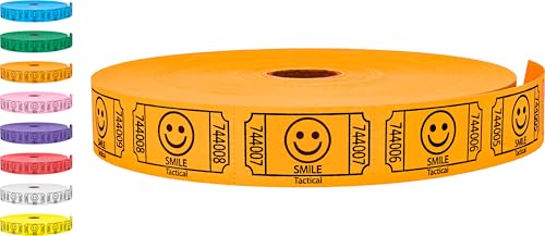 Tacticai 2000 Smile Raffle Tickets, Single Roll, Orange