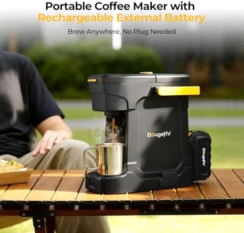 BougeRV 144Wh Portable Coffee Maker Compatible with K Cup & Ground Coffee - 2