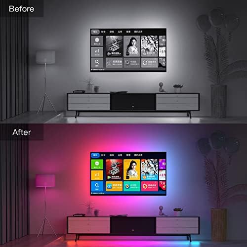 LED TV Backlight with HDMI Sync Box for 75-85 inch TVs 16.4ft RGBIC WiFi LED Light Strip App Control with Sound and Scene Sync Compatible with Alexa and Google Assistant for Games and Movies