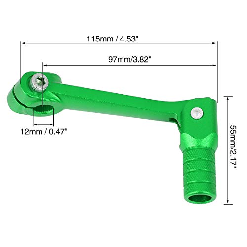 F FIERCE CYCLE 0.47 Inch Aluminum Alloy Motorcycle Shift Lever Folding Gear Shifter Green