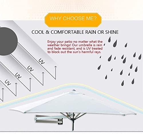 Parasol de metal de 8 pies montado en pared con ajuste angular 3