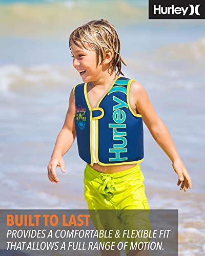 Hurley Kids? Swim Vest ? Learn To Swim Safety Float Vest ? Swim Trainer Life Jacket ? Toddler/Boy/Girl 1-6 Years, 24-66 Lbs., Size Medium, Blue Shark #TOP4
