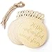 20 Pcs Unfinished Wood Ornaments Wood Slice DIY Christmas Ornaments Hanging Decoration 2.75"x3.6" with Pre Cut Strings