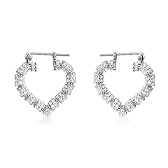 bamboo cz heart silver