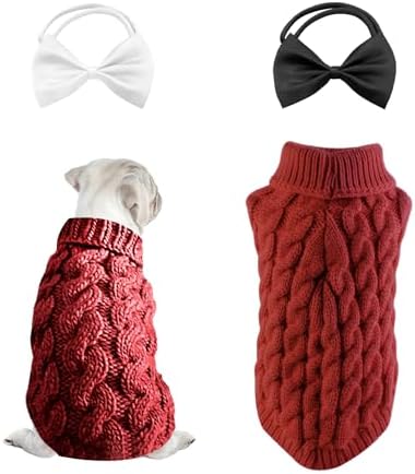 SLEEKEE 1 x Pet Winter Sweater Turtleneck Sweater Suitable for Ca...