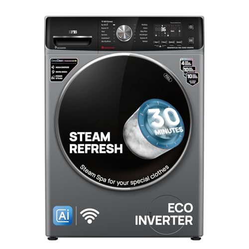 Image of IFB 8 Kg 5 Star, DeepClean, AI Powered, WiFi, Fully Automatic Front Load Washing Machine (SENATOR PLUS MSC 8014 SSL, PowerSteam, 9 Swirl, Steam Refresh, Inbuilt Heater, Eco Inverter, Metalic Silver)