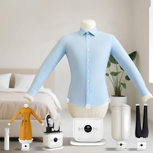 Glowdora Maniquí De Planchado Automático para Camisas Y Pantalones, Secado Y Planchado, Vaporizador De Manos Libres con Maniquíes, Control De Temperatura