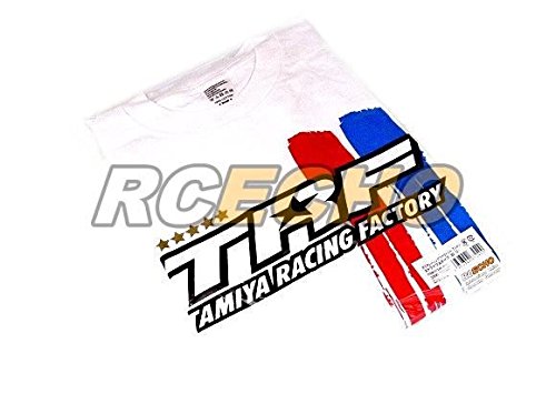 Camiseta Tamiya TRF Stripe blanca de talla S para tus días de carreras de radiocontrol