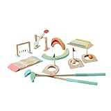 Wonder&Wise 1011900801 Indoor Children Kids Wooden Game Mini Golf Course Toy Set w/ Clubs, Balls, Holes, Obstacles, and Carry Bag