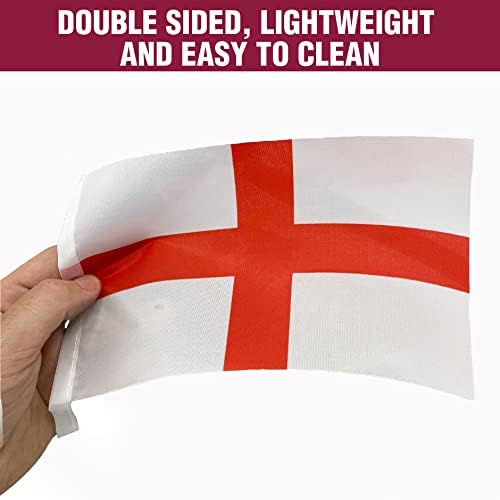 Qatar Football World Tournament Cup 2022 Bunting Flag 10metres Long Double Sided Fabric Country Flags Banner (England)
