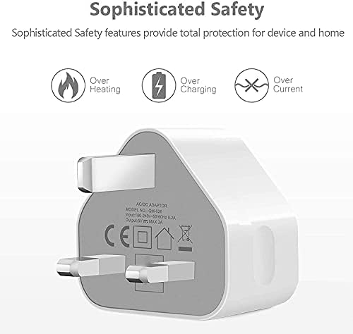 Google Pixel 7/7 Pro / 6a / 6/6 Pro Type C Charger Dual USB Port 3.0-3.3ft Fast Charging Data Cable Portable Power Adapter Charger UK 3 Pin Mains Wall Plug USB C Quick Charger For Google Pixel 6