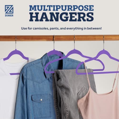 image for Zober Velvet Hangers 50 Pack - Heavy Duty Hangers for Coats, Pants & D
