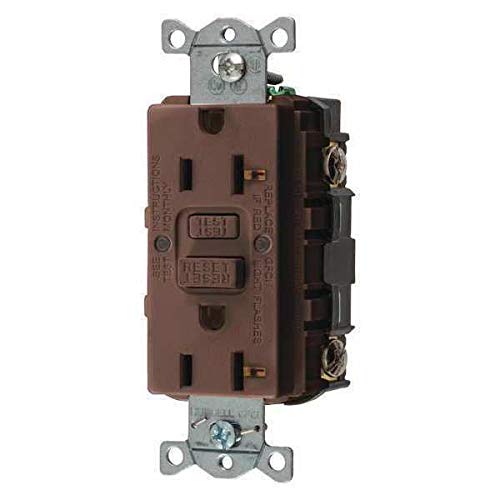 GFCI Receptacle,20A,125VAC,5-20R,Brown HUBBELL WIRING DEVICE-KELLEMS GFRST20
