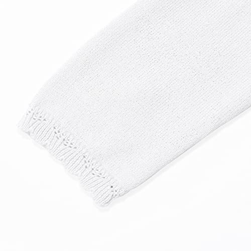 TRENDSTITCH Kids Girls' Open Front Bolero Shrug Cropped Cardigans Cute Long Sleeve Sparkle Tops Knit Shrug for Dress,White,7/8 by TRENDSTITCH - Image 8