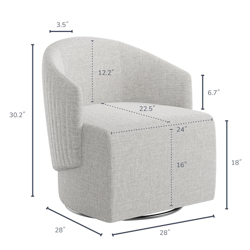 Image of BELLEZE Swivel Accent Chair, Modern Upholstered Swivel Armchair 360 Degree Barrel Chair Comfy Corner Chair for Living Room Bedroom [Set of 2] - Malta (Light Grey)