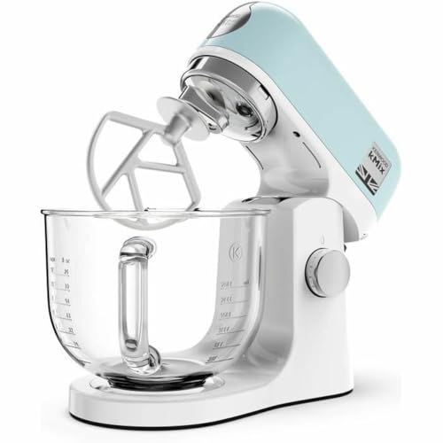 Kenwood KMX745APB kMix Robot pâtissier avec bol en verre 5L, fouet K en acier inox et accessoire de pétrissage, idéal pour pâtisserie