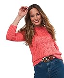 jersey punto mujer dos agujas Detalle de punto trenzado Joe Browns Suéter de Punto Trenzado Casual, Coral, 40 para Mujer