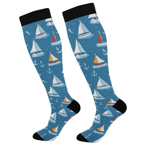 Image of Wusikd Cats Compression Socks for Women and Men Circulation Cute Long Socks for Athletic Running 1