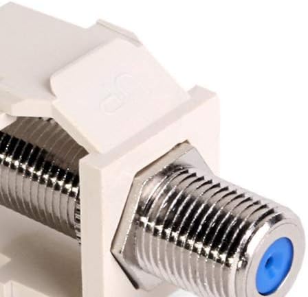 Leviton 41084-FTF QuickPort F-Type Adapter, Nickel-Plated, Light Almond