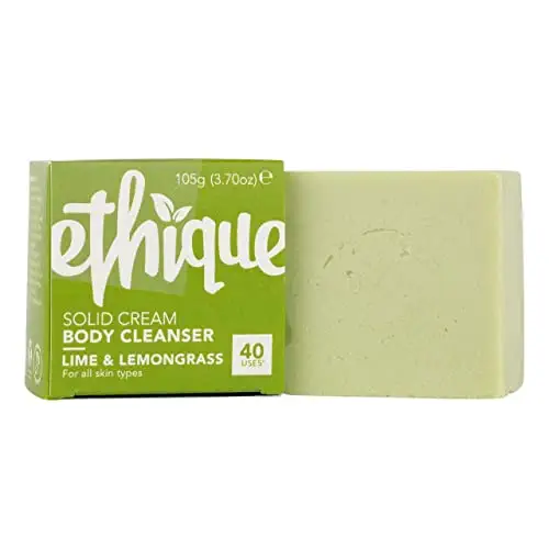 Ethique Lime &amp; Lemongrass Solid Cream Body Cleanser - Body Wash for Sensitive Skin - Plastic-Free, Vegan, Cruelty-Free, Eco-Friendly, 3.7 oz (Pack of 1)