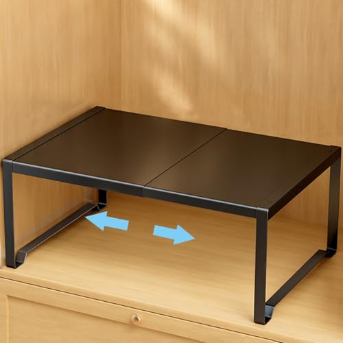 ZGWRYI Mensola Estensibile per Armadio, Ripiano Salvaspazio Cucina,Scaffale Portaoggetti Espandibile