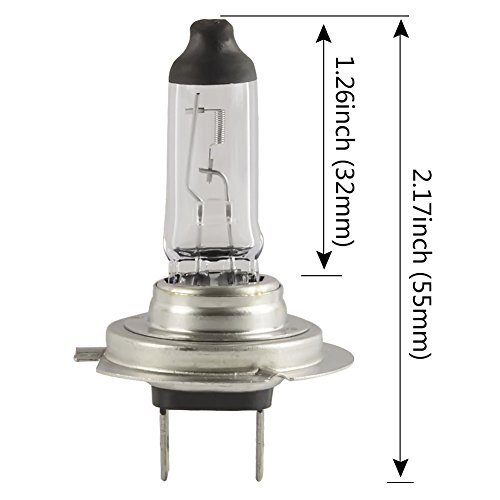 H7 Halogen Headlight Bulb - 55W High/Low Beam Fog Light Replacement,Halogen Light Bulbs,Universal Lighting Accessories for 12V Vehicles with base H7 socket,Pack of 2