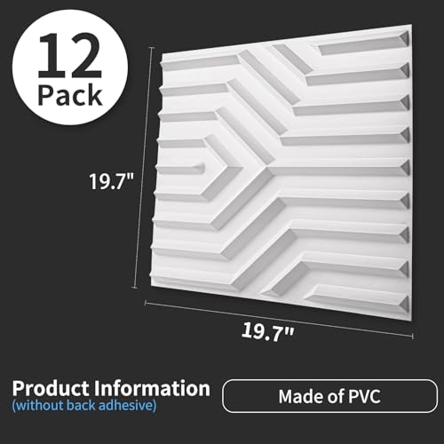 Image of Art3d Decorative 3D Wall Panel, 32 Sq.FT PVC Interior Wall Decor for Living Room, Bedroom, Lobby, Office, Shopping Mall, White